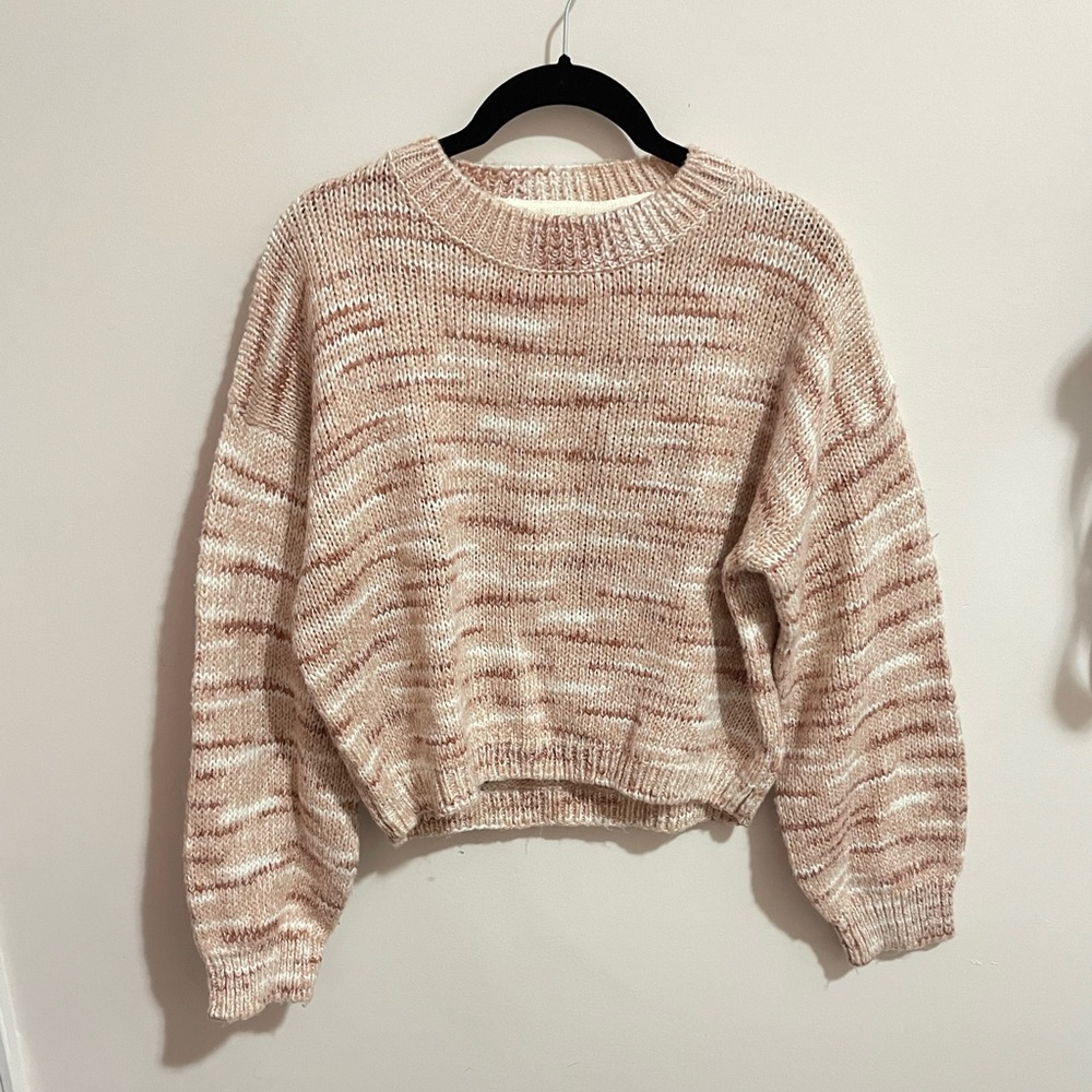 cocovive cream and beige pink sweater